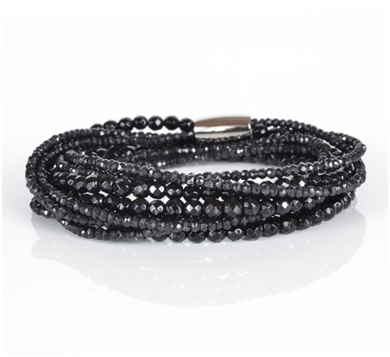 armbånd facetslebne sorte Spinel og sorte Onyx Match serien.