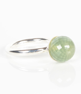 Fingerring i Sterling sølv med Prehnite