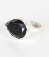 Fingerring Sterling sølv med sort Onyx.